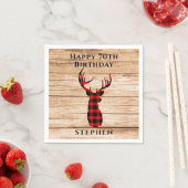 Rustic Deer Hunter Theme 70th Birthday Party Servet (Insitu)
