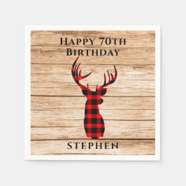 Rustic Deer Hunter Theme 70th Birthday Party Servet