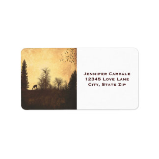 Rustic Deer in de Adresetiketten van Trees Country Etiket
