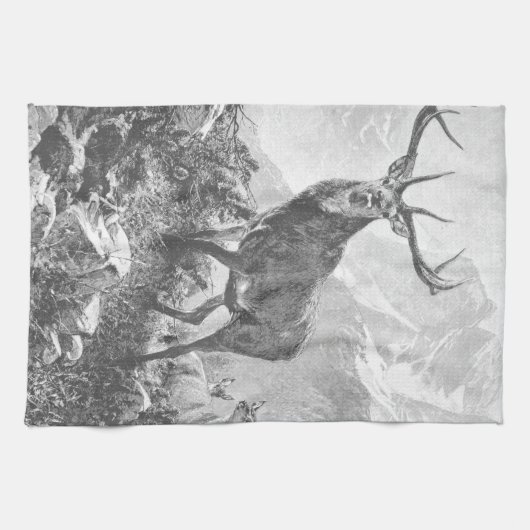 Rustic Deer in het hooggebergte Theedoek (Horizontaal)