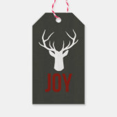 Rustic Deer Joy Holiday Gift Label Cadeaulabel (Voorkant)
