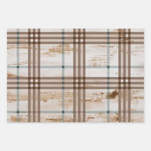 Rustic Deer Kerstmis Inpakpapier Vel (Voorkant 3)