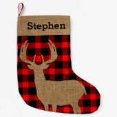 Rustic Deer Kleine Kerstsok (Voorkant)