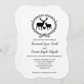 Rustic Deer Kraft Wedding Kaart (Voorkant / Achterkant)