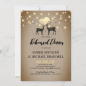 Rustic Deer Love Woodland Rehearsal Dinner Kaart (Voorkant)
