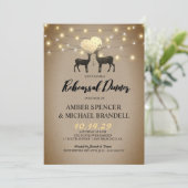 Rustic Deer Love Woodland Rehearsal Dinner Kaart (Staand voorkant)