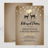 Rustic Deer Love Woodland Rehearsal Dinner Kaart (Voorkant / Achterkant)