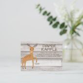 Rustic Deer Luier Raffle Ticket Informatiekaartje (Staand voorkant)