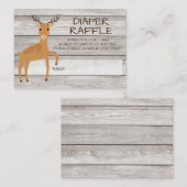 Rustic Deer Luier Raffle Ticket Informatiekaartje (Voorkant / Achterkant)