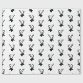 Rustic Deer met Antlers Silhouettes CUSTOM COLOR Cadeaupapier (Vlak)