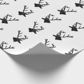 Rustic Deer met Antlers Silhouettes CUSTOM COLOR Cadeaupapier (Hoek)