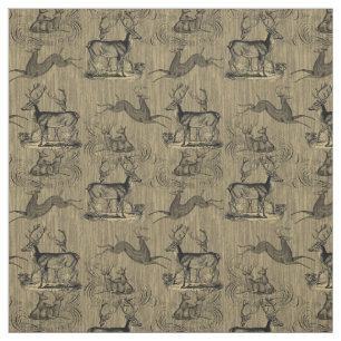 Rustic Deer Pattern Stof