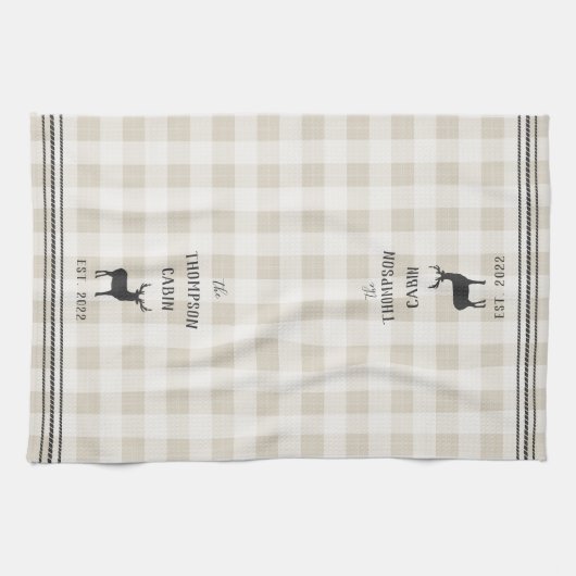 Rustic Deer Personalized Play Theedoek (Horizontaal)