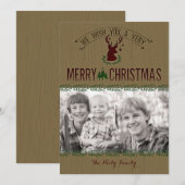 Rustic Deer Photo Christmas Card Feestdagenkaart (Voorkant / Achterkant)
