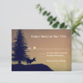 Rustic Deer Pine Tree Country Weddenschap RSVP-kaa RSVP Kaartje (Staand voorkant)