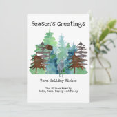 Rustic Deer Pine Tree Outdoor Seasons Greetings Feestdagenkaart (Staand voorkant)