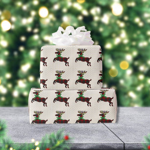 Rustic Deer Red Boho Pattern Cadeaupapier