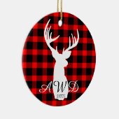 Rustic Deer Red Buffalo Keramisch Ornament (Rechts)