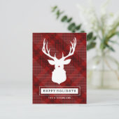 RUSTIC DEER RED CHRISTMAS BRIEFKAART (Staand voorkant)