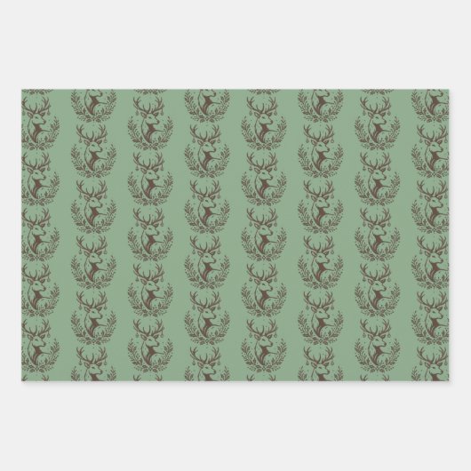 Rustic Deer  Rendier Gift Wrap Inpakpapier Vel (Voorkant 2)