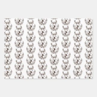 Rustic Deer  Rendier Gift Wrap Inpakpapier Vel