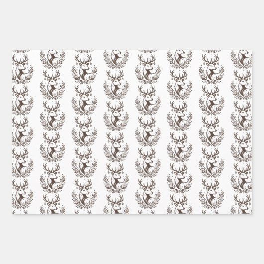 Rustic Deer  Rendier Gift Wrap Inpakpapier Vel (Voorkant)