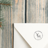 Rustic Deer Round Family Return-adres Rubberstempel