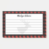 Rustic Deer Silhouette & Buffalo Check Pset Post-it® Notes (Voorkant)