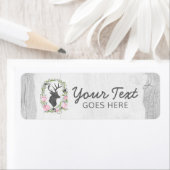 Rustic Deer Silhouette Floral Wreath Cameo op hout Etiket (Insitu)