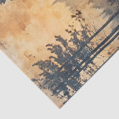 Rustic Deer Silhouette of Deer on Forest Trail Tissuepapier (Detail)