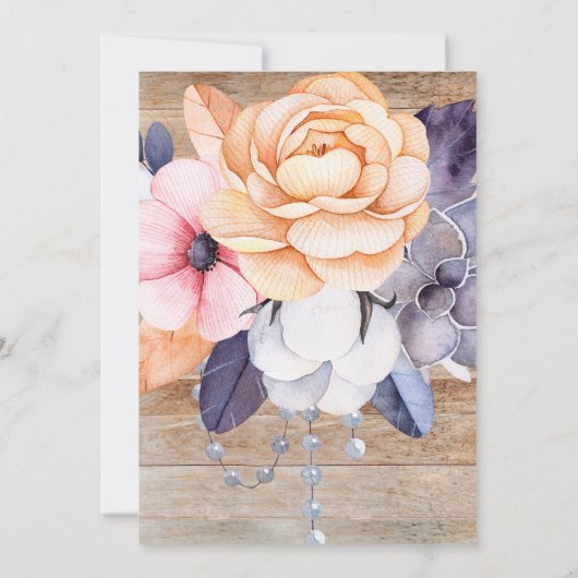 Rustic Deer Spring Birthday Kaart (Achterkant)