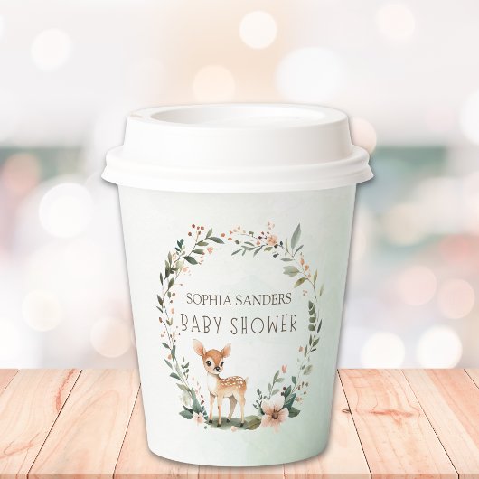 Rustic Deer-Themed Baby Shower Papieren Bekers