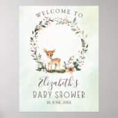 Rustic Deer-Themed Baby Shower Poster (Voorkant)