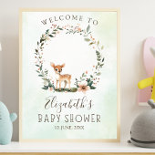Rustic Deer-Themed Baby Shower Poster
