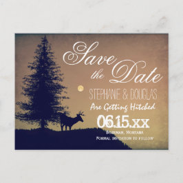 Rustic Deer Tree Country Save the Date Briefkaarte Aankondigingskaart