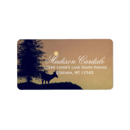 Rustic Deer Tree Country Weddenschap Adresetikette Etiket