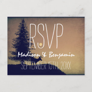 Rustic Deer Tree Wedding RSVP BRIEFKAARTEN
