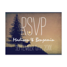 Rustic Deer Tree Wedding RSVP BRIEFKAARTEN