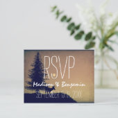 Rustic Deer Tree Wedding RSVP BRIEFKAARTEN (Staand voorkant)