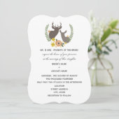 Rustic Deer Wedding - Oranje Floral Kaart (Staand voorkant)