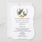 Rustic Deer Wedding - Oranje Floral Kaart (Voorkant)