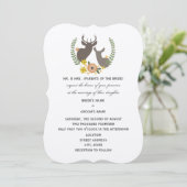 Rustic Deer Wedding - Oranje Floral Kaart (Staand voorkant)