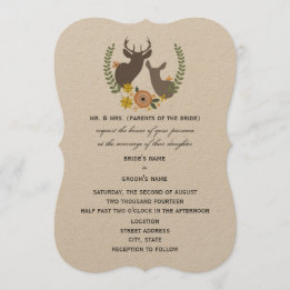 Rustic Deer Wedding - Oranje Floral Kaart