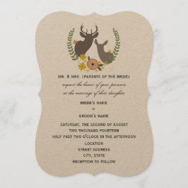 Rustic Deer Wedding - Oranje Floral Kaart