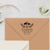 Rustic Deer Wreater Monogram Naam Adres Zelfinktende Stempel