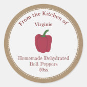 Rustic Dehydrated Bell Peppers Label Sticker (Voorkant)