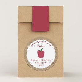 Rustic Dehydrated Bell Peppers Label Sticker