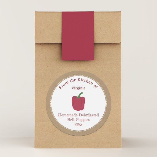 Rustic Dehydrated Bell Peppers Label Sticker