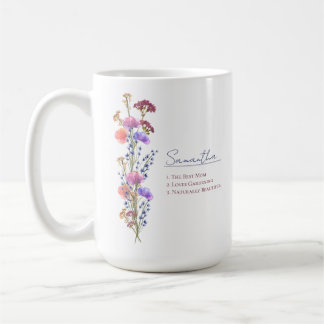 Rustic Delicate Acrylic Wildflower Personalized Koffiemok
