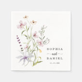 Rustic Delicate Wildflower Wedding Servet (Voorkant)